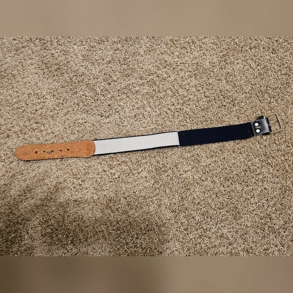 Adjustable Men’s Grooming Belt Strap in Navy and White